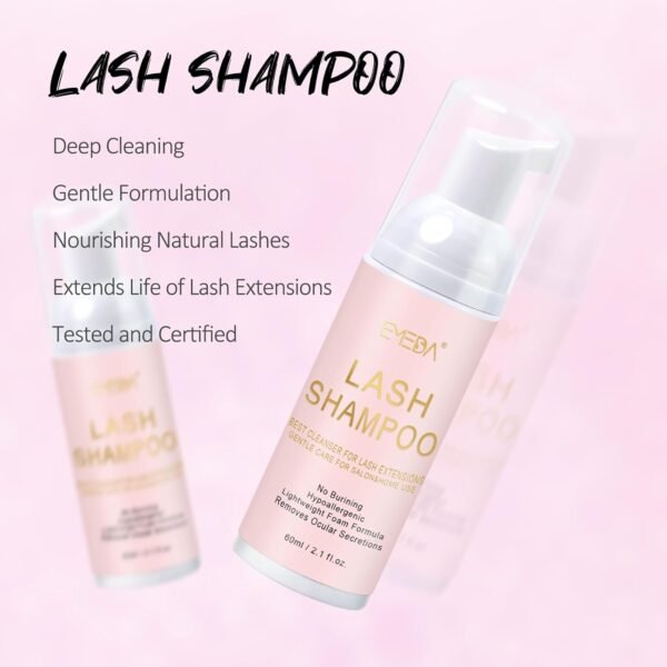 6176YJQL1jL._SL1500_.jpg EMEDA Lash Shampoo Kit 2.02 fl oz Lash Cleaning Kit with Rechargeable Fan Dryer/Brush/Rinse Bottle, Oil-free Cleanser Wash for Extensions & Clusters & Natural Eyelashes, Cleaner for Eyelash Care