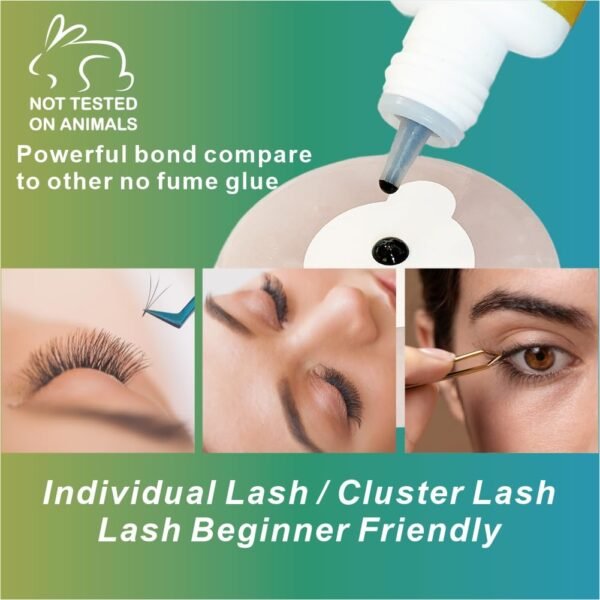 617TJt2X0TL._SL1001_.jpg 2025 Upgraded Formula Lash Cluster Glue Waterproof, Fast Drying Long Lasting 2-3 Weeks Strong Hold, Eylash Extension Glue Sensitive Eyes, Individual Lash, Self Application, Salon/Home DIY