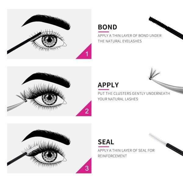 617ebOOlexL._SL1500_.jpg Lash Bond and Seal Cluster Lashes Glue DIY Lash Extension Kit Lash Clusters Glue Individual Lashes Strong Hold 48-72 Hours DIY Eyelash Extension Kit Suitable for Sensitive Eyes