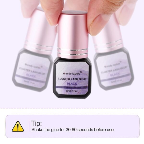 617fuPYxnOL._SL1500_.jpg Cluster Lash Glue Black 2-3s Fast Drying,Long Lasting Strong Hold,Waterproof,DIY Individual lash Extension-Glue by Wendy Lashes(5ML)