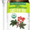 617ikDTHKEL._SL1500_.jpg RejuveNaturals Castor Oil (16oz Glass Bottle) USDA Certified Organic, 100% Pure, Cold Pressed, Hexane Free. Boost Hair Growth for Thicker, Fuller Hair, Lashes & Eyebrows.