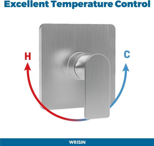 WRISIN Tub Shower Faucet Set, Brushed Nickel Shower Valve Kit with 6 Inch Showerhead, Bathtub Faucet Set