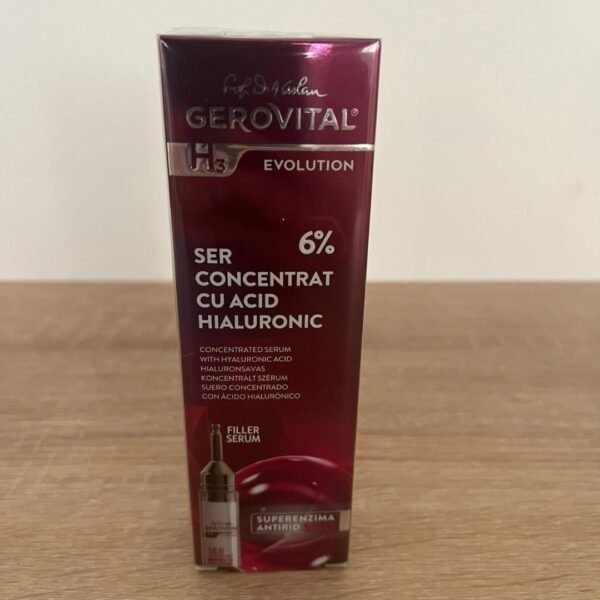 GEROVITAL EVOLUTION Hyaluronic Acid Concentrated Serum with Superoxide Dismutase SOD (The Anti-Aging Super Enzyme), Moisturizer, Anti-Wrinkle, Improves Skin Elasticity and Firmness, 10 ml