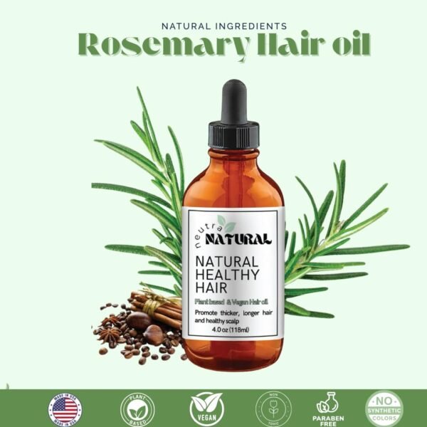 6181eziTSAL._SL1080_.jpg 2Oz Plant Based Veganic Natural Hair Growth Oil - TikTok Organic Rosemary Oil for Hair Growth with Coffee, Castor and Tea Tree Extract - Reduce Hair Loss & Nourish Lashes with Cruelty-Free Ingredients