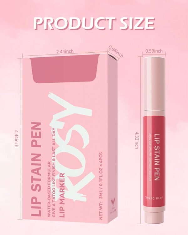 6182Yjj2MBL._SL1500_.jpg Lip Stain Liner Pen Set-4 Pcs Hydrating Lip Stain Lip Liner Pencil Kit,Longlasting Waterproof Smudgeproof Matte Color Look,Precise Chisel Tip Smooth,Women's Day Makeup Gift Kit for Women Girl