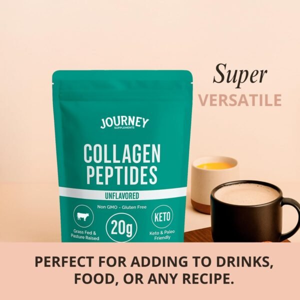 Collagen Peptides Powder, Unflavored, 1 lb – Supports Hair, Skin, Nail, Bone & Joint Health – Hydrolyzed, Grass-Fed, Gluten-Free, Keto-Friendly, Zero Sugar Protein Supplement.