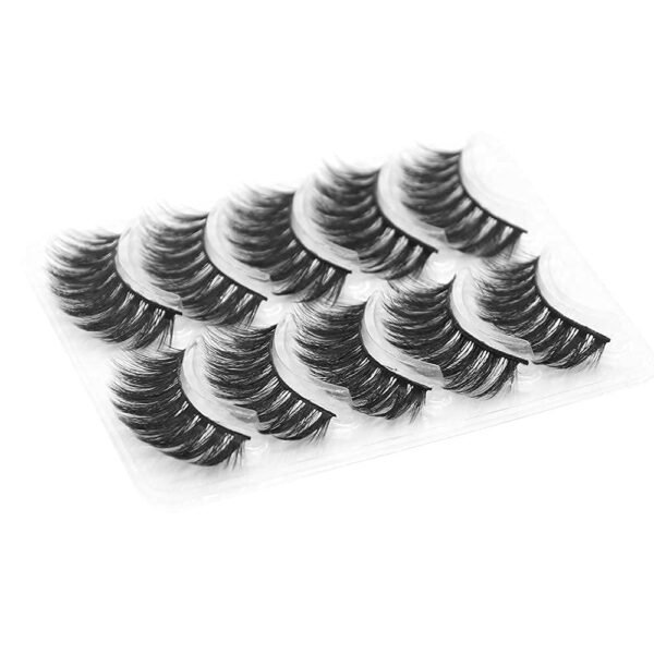 618jkbh5JrL._SL1000_.jpg Cat Eye-Lash 3D Natural Mink Eyelashes Look Wispies Fluffy False Lashes 15mm Soft Reusable Eyelashes For Small Eyes Lightweight No Glue 5 Pairs