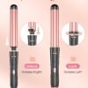 618qRTL6D0L._SL1500_.jpg 5 in 1 Wand Curling Iron-Kinked Curling Wand Set with Flat Iron Hair Straightener, 3 Barrels Hair Crimper, 3 Ceramic Curling Irons (0.35"-1.25"), 2 Temps Fast Heat Hair Waver Curler with Glove & Clip