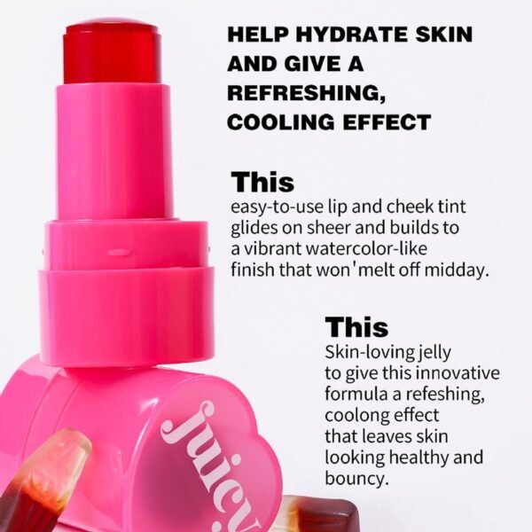6194iPElGRL._SL1200_.jpg Multi-Use Water Jelly Tint Stick Sheer Lip & Cheek Stain Finish, 3-In-1 Cheek Blush & Eyeshadow & Lip Tinted Long-Lasting Moisture - 1,000+ Swipes Per Stick (# 04, 0.32oz)