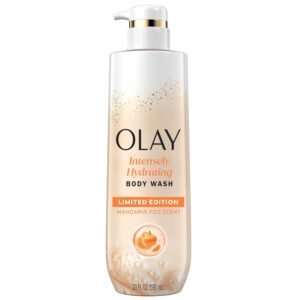 Olay Body Wash for Women, Intensely Hydrating, Pro-Hyaluronic Acid Serum Complex, Renews Moisture, Vitamin B3 Lameller Technology, For All Skin Types, Mandarin Summer Fizz Scent, 20 fl oz