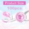 619G0nMcLqL._SL1500_.jpg NXJ INFILILA Glue Rings, 100PCS Disposable Plastic Glue Rings for Eyelash Extensions, Nail Art Tattoo Holder, Blossom Smart Cups for Eyelash Extension Supplies Pink