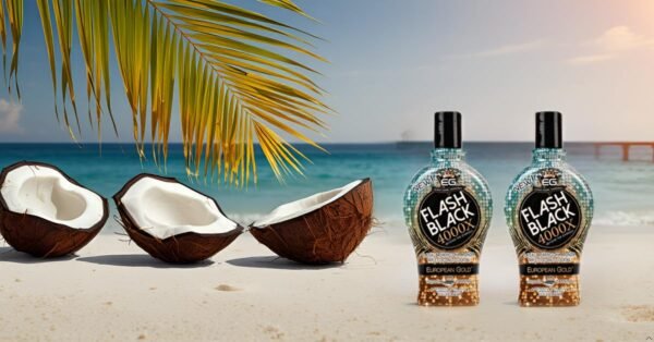 2-Pack European Gold Flash Black 4000X Indoor Tanning Lotion with Time-Release DHA Bronzers Tanning Bed Lotion and Outdoor Sun Tan lotion 12 fl oz