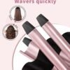 6 in 1 Curling Iron, Curling Wand Set with 3 Barrel Curling Iron and 5 Interchangeable Ceramic Curling Wand (0.35"-1.25”), Instant Heat Up 2 Temp Wand Curler, Include Heat Protective Glove & 2 Clips