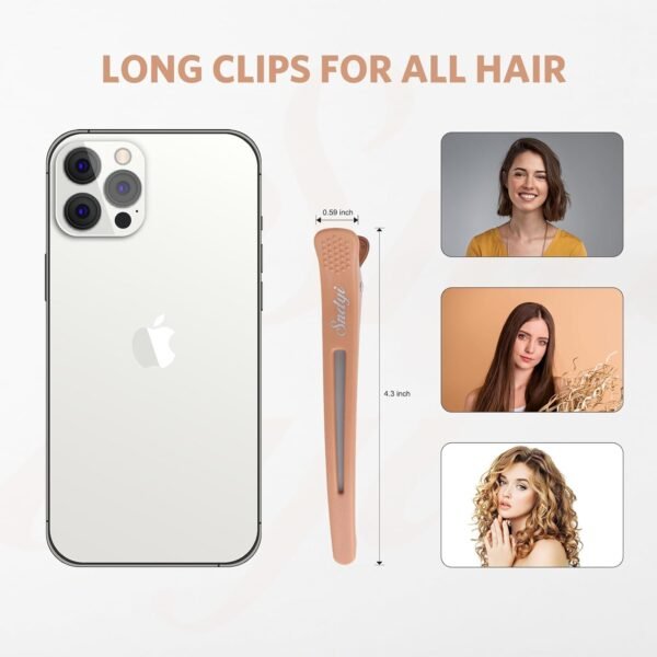 619VTyDBAKL._SL1500_.jpg Sndyi 6pcs Neutral Sectioning and Styling Clips - Non-Slip Duck Billed With Silicone Band for Salon, Hairdresser, Barber Use