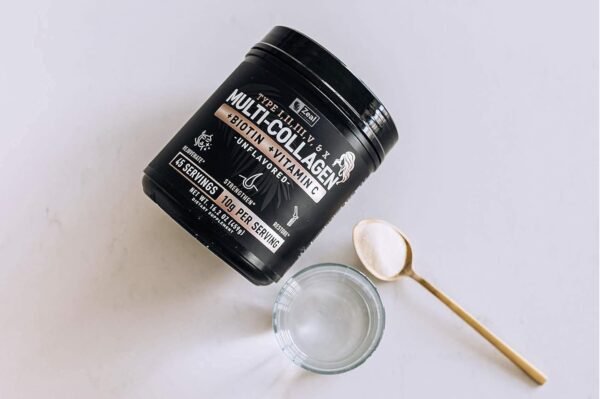 619djRPGKmS._AC_SL1500_.jpg Premium Multi Collagen Peptides Protein Powder (1, 2, 3, 5 & 10) with Vitamin C, Biotin, Hyaluronic Acid, for Hair Skin and Nails - Marine, Bovine, Chicken & Eggshell (Unflavored, 45 Servings)