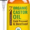 Seven Minerals New 16 fl oz Glass Bottle Castor Oil Organic Cold Pressed Unrefined Glass Bottle Pack - 100% Pure USDA Certified Organic Hexane Free