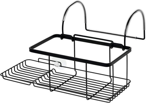 iDesign Metal Over the Bath Caddy Basket, The Everett Collection – 12.08” x 10.2” x 6.64”, Matte Black