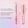 619qDTFvq1L._AC_SL1500_.jpg Hair Straightener and Curler 2-in-1, 360° Airflow Styler Curling Iron, 1.25 Inch Curling Wand, 20 Million Negative Ion Hair Care, 5 Temps & Auto Off, Dual Voltage (Pink)