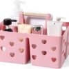 619ypTRsVHL._AC_SL1500_.jpg Anyoifax Portable Shower Caddy Plastic Shower Basket Organizer Divided Bathroom Storage Cleanning Caddy Tote with Handle for College, Dorm Room, Kitchen, Pink
