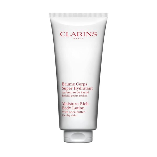 61A9y0b9YFL._SL1500_.jpg Clarins Moisture-Rich Body Lotion | Intensely Hydrates | Nourishes, Softens and Smoothes | Non-Greasy and Fast Absorbing | 88% Natural Ingredients | Body Cream With Shea Butter | For Dry Skin Types