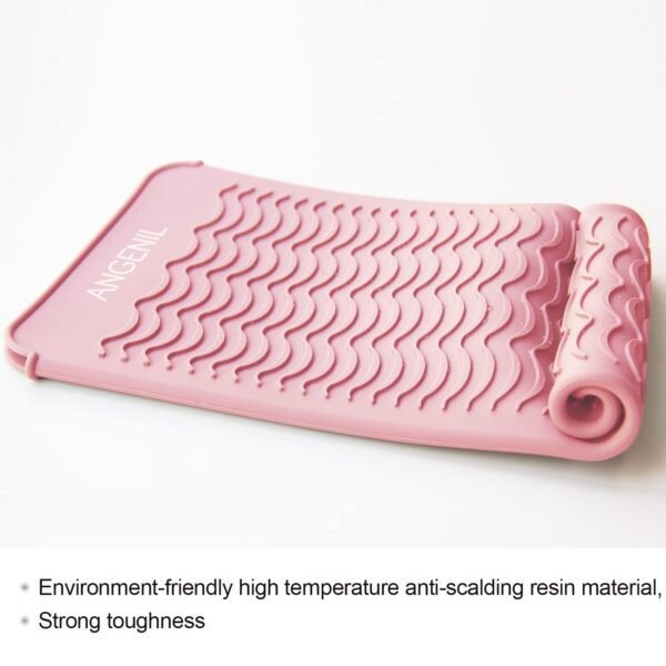 ANGENIL Heat Resistant Silicone Flat Iron Mat Pouch, For Travel Dual Voltage Curling Iron Wand, Hair Straightener, Automatic Wireless Curlers, Crimper Hair Iron, Styling Tools, Curling Brush For Women