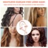 61Aomlz968L._SL1001_.jpg Heatless Curling Rod Headband No Heat Silk Ribbon Curling Rod Hair Roller Curls with Hair Claw Clip Lazy Natural Soft Wave DIY Hair Rollers Styling Tool for Sleep in Overnight (Pink)