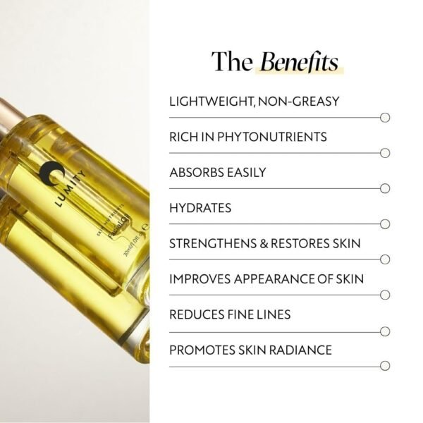 LUMITY Award-Winning Natural Moisturising Anti-Ageing Natural Facial Oil For Fine Lines And Wrinkles - Argan Oil, Jojoba Seed Oil, Green Tea Leaf Extract,