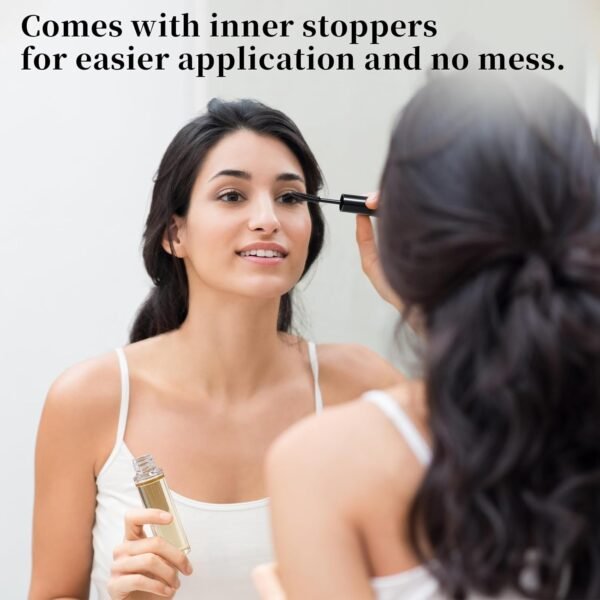 61BCJr68OIL._SL1500_.jpg 2pack Empty Mascara Tubes, Dual 2-in-1 Mascara Wand and Eyeliner Tube for Castor Oil, Eyelash Serum, Eyebrow Growth Oil - Travel Empty mascaras Bottles with Brush & 2 Funnel DIY Skin Care Essentials