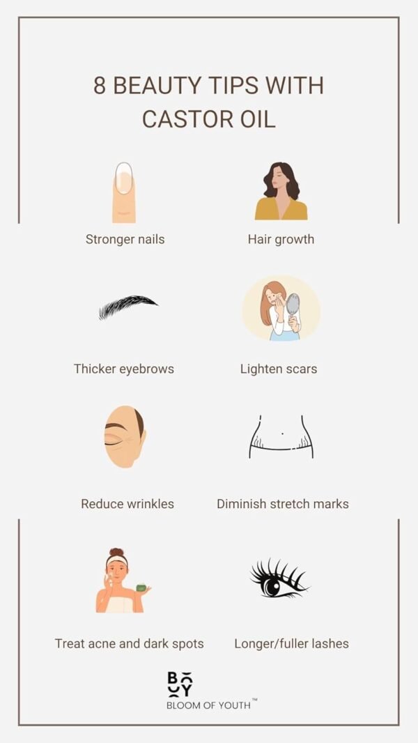 100% Pure Cold Pressed Organic Castor Oil, Glass Bottle 16oz | Hexane Free, Unrefined, USDA Certified | For Hair Growth, Skincare, Castor Oil Pack, Face, Joints, Carrier Oil, Eyelashes, Eyebrows