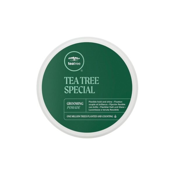Tea Tree Grooming Pomade, Flexible Hold + Shine, For All Hair Types, Especially Wavy + Curly, 3 oz.