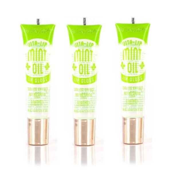 61BcMjG07oL._SL1000_.jpg Ruby Kisses Broadway Vita-Lip Clear Lip Gloss (Mint Oil 3 Pack), Ultra-Hydrating & Soothing Formula with Vitamin Oils, High-Shine Non-Sticky Finish, Nourishing Glossy Lip Balm With Cooling Effect