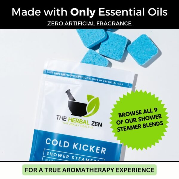 Cold Kicker Shower Steamers Aromatherapy, Eucalyptus Shower Steamer, Shower Bombs Made in the USA, Menthol Shower Steamer, Self Care Gifts, Mothers Day Gift, Shower Steamers for Women and Men