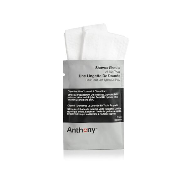 Anthony No Sweat Body Defenseand Shower Sheet Bundle – Anti-Chafing, Anti-Itch Cream-to-Powder – 3 Fl. Oz and 1 Shower Sheet, Protects Skin from Sweating