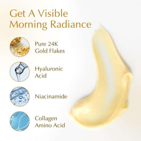 24K Gold Radiance Face Cleanser, Niacinamide Face Wash for Women, Collagen Amino Acid, Hydrating Face Cleanser for Glowing Skin, Ideal for All Skin Types, Antioxidant, Anti Ageing, 100g 3.53