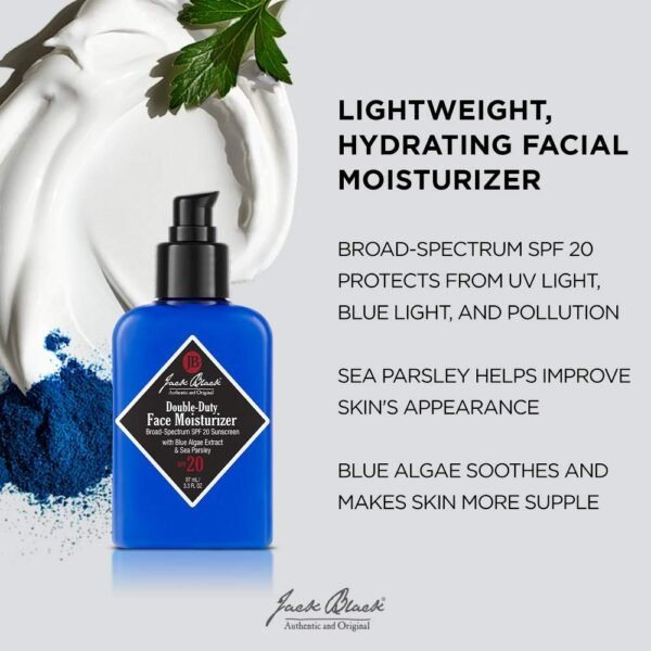 Jack Black Double Duty Face Moisturizer SPF 20 Sunscreen Face Moisturizer for Men, Mens Face Moisturizer, Mens Face Lotion, Face Lotion for Men, Mens Lotion SPF, Gifts for Men