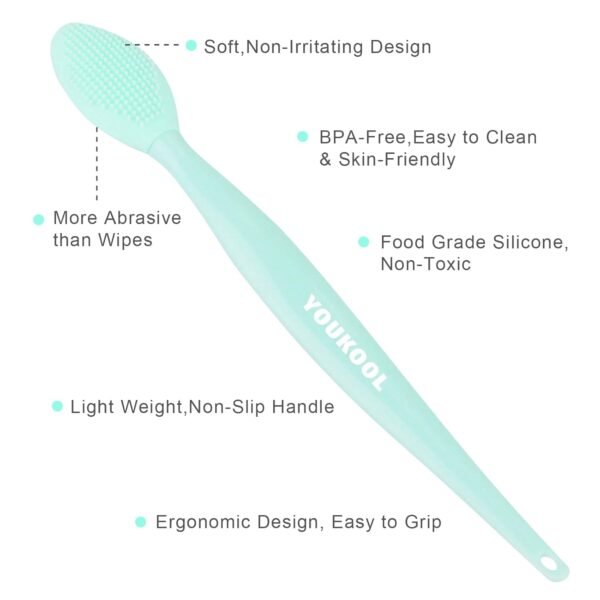 61CsqFzhChL._SL1500_.jpg Lip Scrub Brush,Double-Sided Silicone Exfoliating Lip Brush Tool for Smoother and Fuller Lip Appearance,Green,2pcs