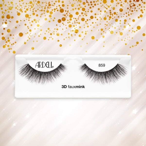 61DBhkwFcyL._SL1000_.jpg Ardell False Eyelashes 3D Faux Mink Lashes 859 - Lightweight Reusable Strip Lashes with Invisiband, Ultra-Fluffy Volume for a Natural Glam Look, 4 Pairs
