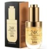 24K Gold Anti Aging Face Serum Moisturizer Enriched with Vitamin C Serum, Hyaluronic Acid, Vitamin E Cream for Day and Night Wrinkle Reduction, Re-Activate Skin Youth (1FL.OZ)