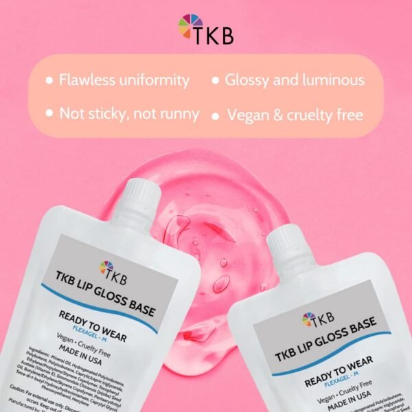 61DMJv2PZkL._SL1080_.jpg TKB Lip Gloss Base (Flexagel M)| Moisturizing, High Shine, Crystal Clear, Vegan and Cruelty free| Made in USA. (15 Ounce (Pack of 1))