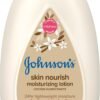 Johnson's Skin Nourish Moisturizing Baby Lotion for Dry Skin with Vanilla & Oat Scents, Gentle & Lightweight Body Lotion for the Whole Family, Hypoallergenic, Dye-Free, 16.9 fl. oz