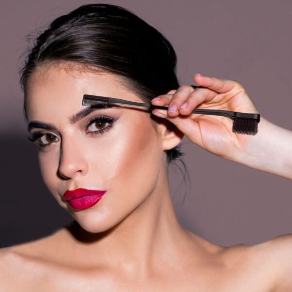 5 Pcs Detangling Brush Set Cushion Nylon Bristle Shampoo Brush Dual Edge Teasing Comb (Black-1)