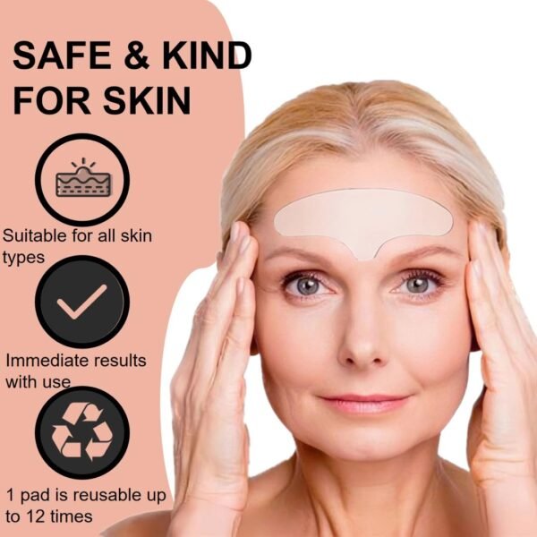 61De8I9AI1L._SL1080_.jpg Forehead Wrinkle Patches, Anti Wrinkle Facial Patches for Face Overnight to Reduce Frown Lines, Reusable Anti-Ageing Forehead Wrinkle Treatment for Women 6 pcs