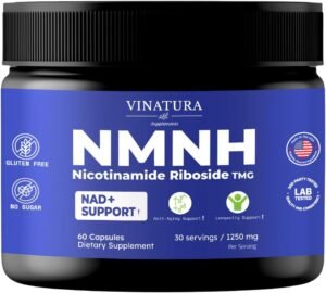 61DpzCIQ3aL._AC_SL1080_.jpg NMNH (NMN Supplement Alternative) Nicotinamide Riboside & TMG - NAD Supplement for Anti-Aging - 60 Capsules