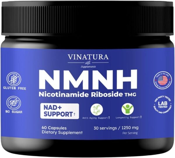 NMNH (NMN Supplement Alternative) Nicotinamide Riboside & TMG - NAD Supplement for Anti-Aging - 60 Capsules