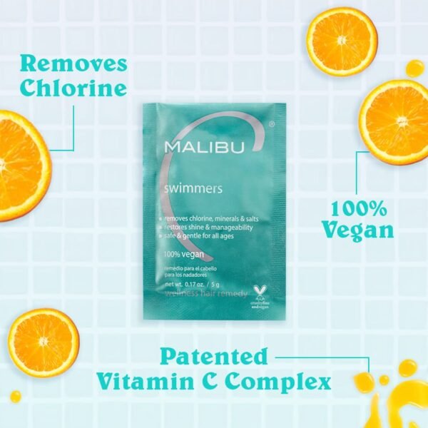 Malibu C Swimmers Wellness Hair Remedy - Prevents and Protects Hair Discoloration from Chlorine & Pool Elements - Hydrating Vitamin C Complex for Healthier Hair