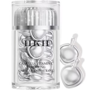 61EbUxj364L._SL1200_.jpg Triple Vitamin C Dark Spots Correction Capsules Serum For Face,Camellia VE Anti-Aging Essence For Women Camellia Niacinamide serum For Women To Tighten Sagging Skin And Reduce Fine Lines