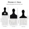 61EcdH1Y21L._SL1500_.jpg Stylish 3-Piece Black Metal Afro Hair Pick Set: Stainless Steel Wide-Tooth Combs with Classic Fist Design, Essential for Curly & Afro Hair Care and Styling