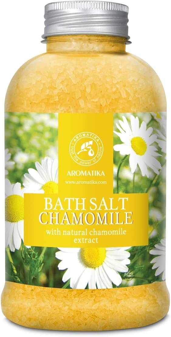 Bath Sea Salt Chamomile 21.16 Oz (600g) - Bath Salts with Natural Chamomile Extract for Bath Soak - Relaxing Bath - Body Care - Muscle Relaxation - Aromatherapy Bath Salts - Herb Bath Salt
