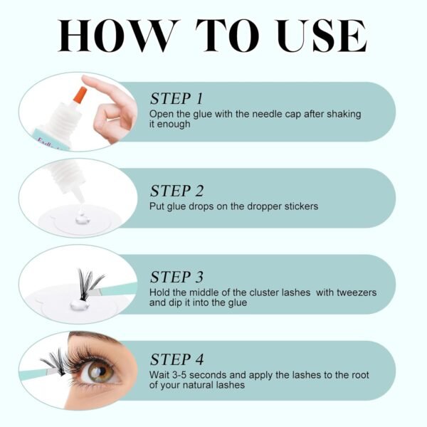 61EsWgNlruL._SL1500_.jpg Lash Cluster Glue Fast Drying Long Lasting DIY Waterproof Clear Lash Glue for Eyelash Clusters for Self Application