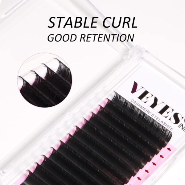 61FN2bMt7bL._SL1500_.jpg VEYES INC Cashmere Volume Lash Extensions C CC D DD LD L B J M Curl 0.03-0.20 thickness 5-25mm, Super Matte Black Individual Eyelashes Tray, Professional Supplies for Lash Techs (0.05 CC 12mm)